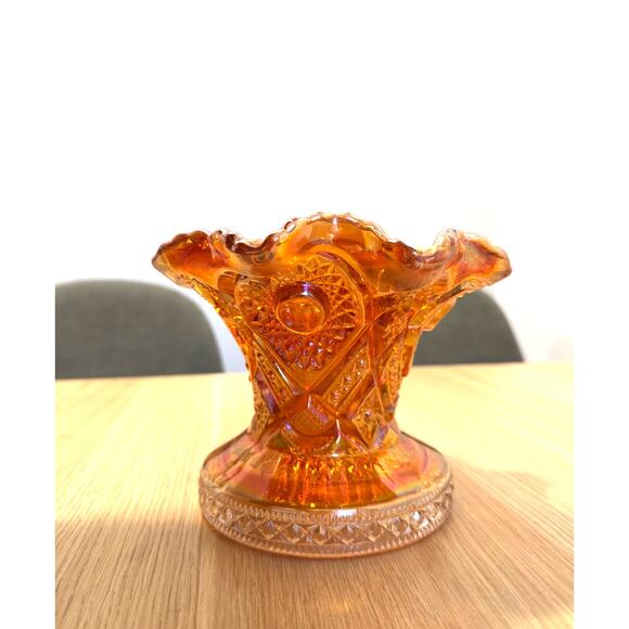 Marigold Carnival Glass Candy Dish VINTAGE - Picture 6 of 6